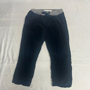 Zara Navy Blue Lined corduroy pants with ribbed elastic Waistband